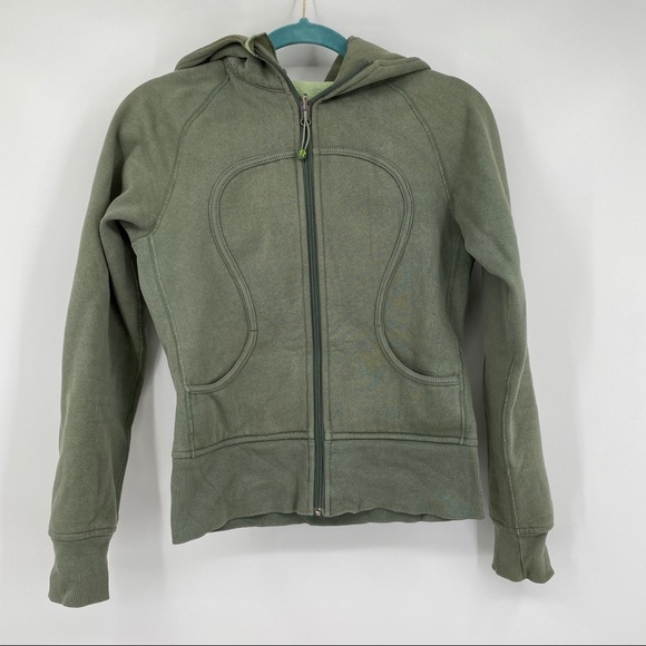 lululemon athletica Tops - Lululemon scuba sweatshirt hoodie green size 4